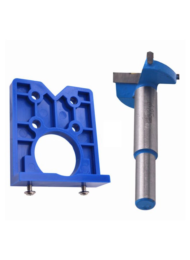 Generic 2-Piece Cabinet Installation Hinge And Jig Set Silver/Blue 15.25x7.45x4.35cm  - Image 1