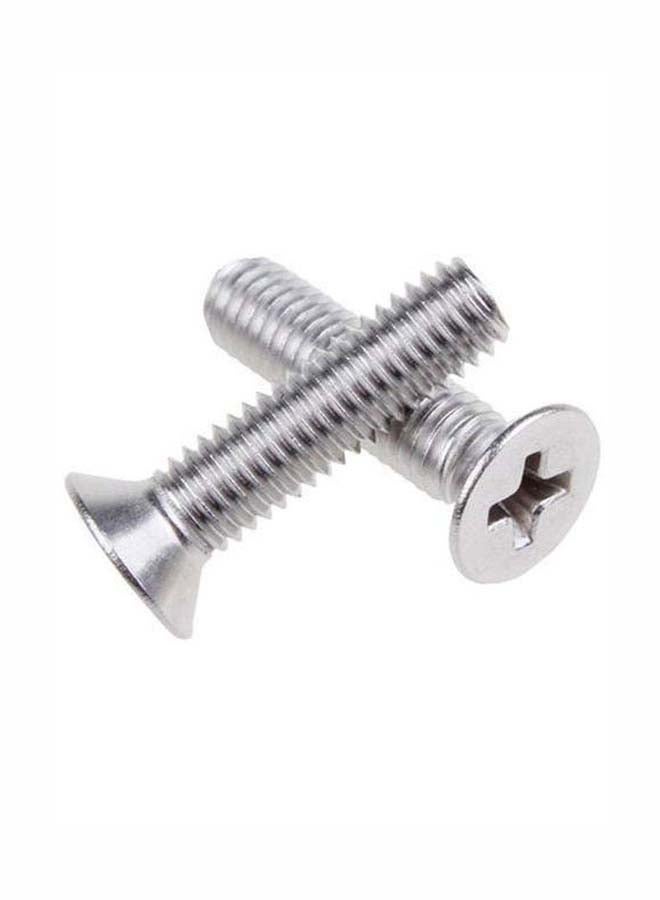 طقم براغي للآلات مطلي بالنيكل وهو مكون من 100 قطعة فضي - Image 1