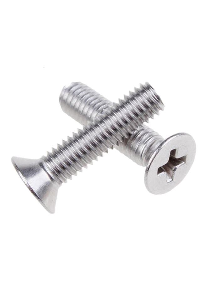 100-Piece Nickel Plated Machine Screw Silver