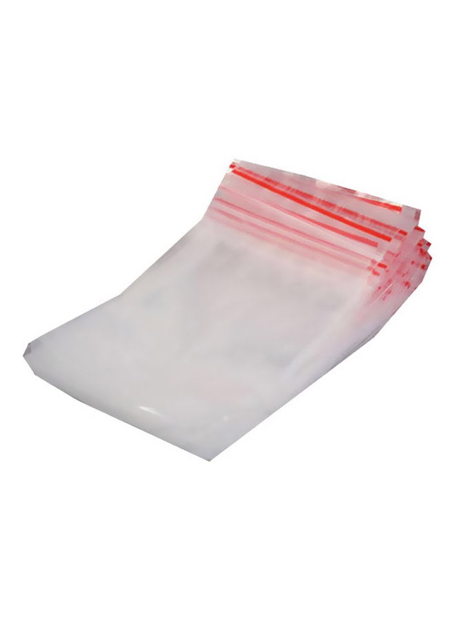 100-Piece Resealable Storage Bag Set Clear/Red 5x7cm - Image 1
