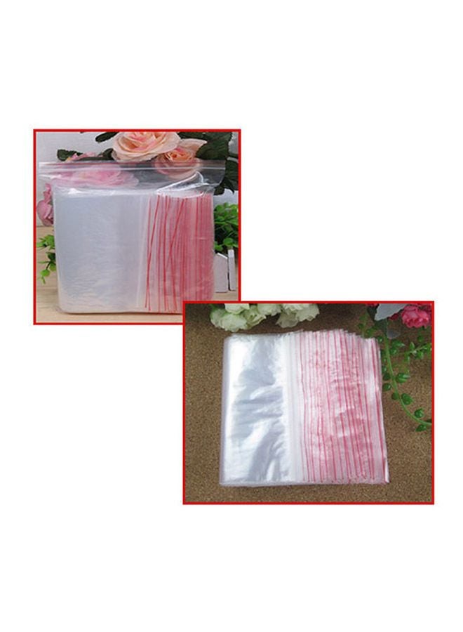 100-Piece Resealable Storage Bag Set Clear/Red 5x7cm - Image 4