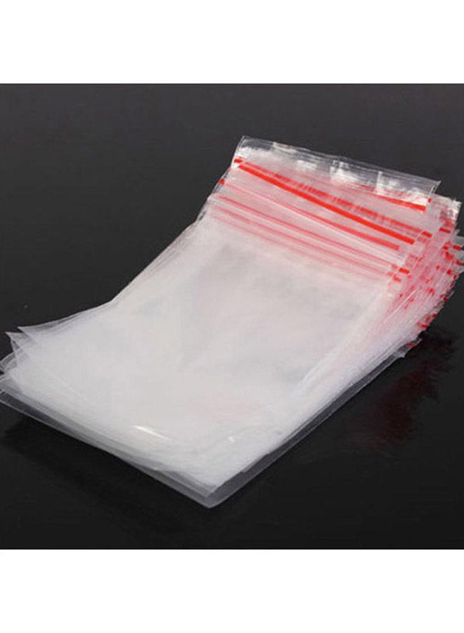 100-Piece Resealable Storage Bag Set Clear/Red 5x7cm - Image 5