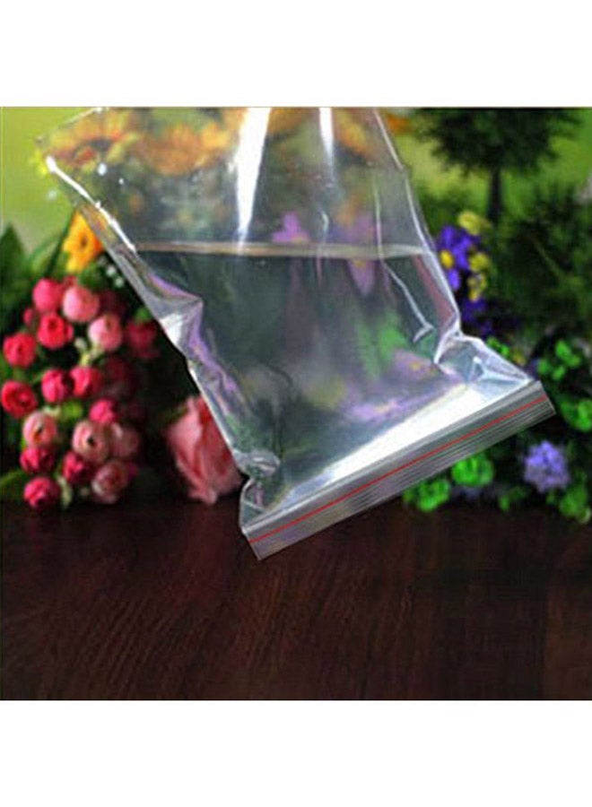 100-Piece Resealable Storage Bag Set Clear/Red 5x7cm - Image 3