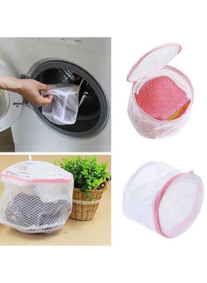 Laundry Mesh Net Pouch Bag White/Pink 15x19cm  - Image 2