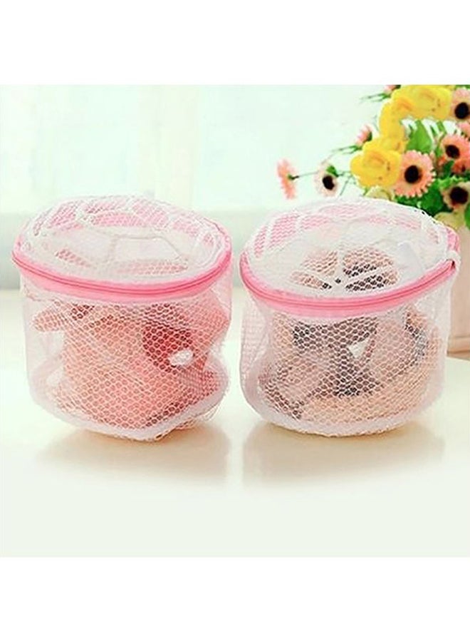 Laundry Mesh Net Pouch Bag White/Pink 15x19cm  - Image 5