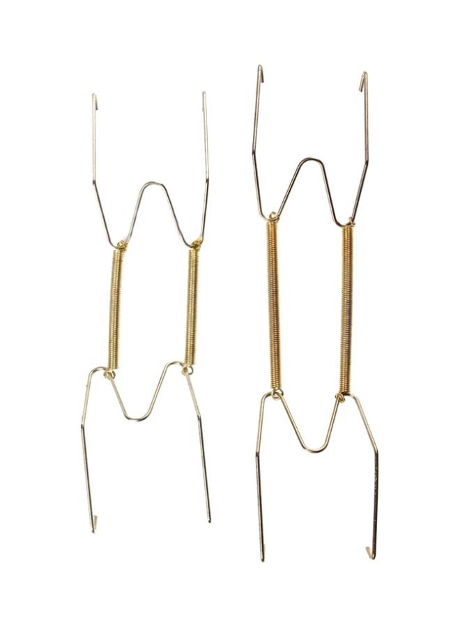 Pack Of 2 Spring Dismountable Wall Hanger For Plate Gold - Image 1