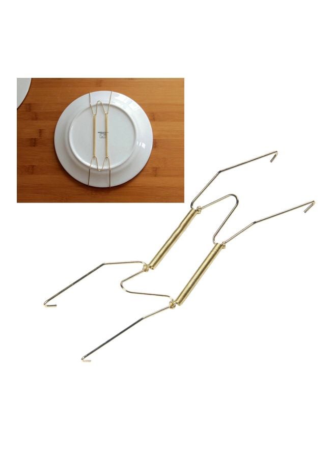 Pack Of 2 Spring Dismountable Wall Hanger For Plate Gold - Image 3