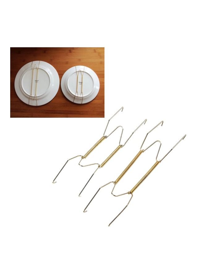 Pack Of 2 Spring Dismountable Wall Hanger For Plate Gold - Image 2