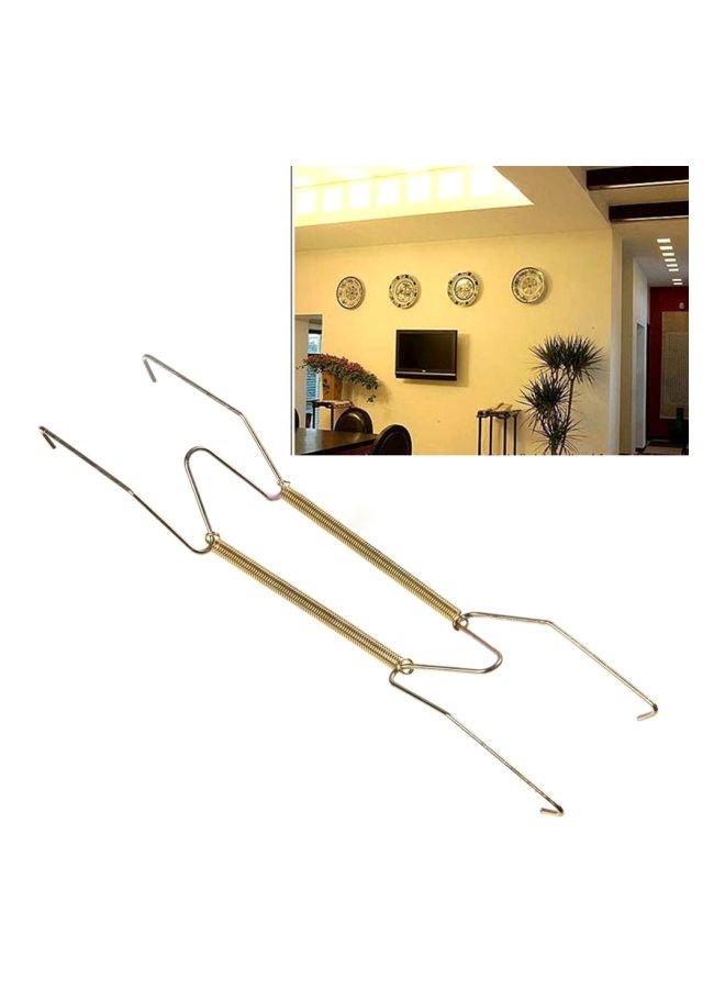 Pack Of 2 Spring Dismountable Wall Hanger For Plate Gold - Image 5