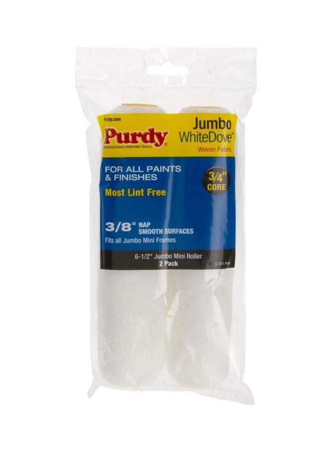 بوردي مجموعة رولات دوف توضع على مقبض الطلاء من قطعتين أبيض 0.38x6.5بوصة - Image 2