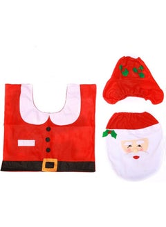 Beauenty Pack Of 3 Christmas Themed Toilet Decoration Accessoies Multicolour 54 x 54cm  - Image 1