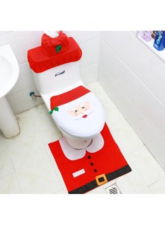 Beauenty Pack Of 3 Christmas Themed Toilet Decoration Accessoies Multicolour 54 x 54cm  - Image 3
