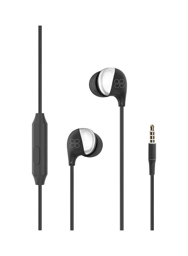PROMATE In-Ear Wired Headphones, Premium Sound High Fidelity Headphones with Dynamic HD Drivers, Built-in Microphones, 1.2m Cable and In-Line Control for iPhone,Samsung,Pc,iPod,iPad,Comet Black - Image 1
