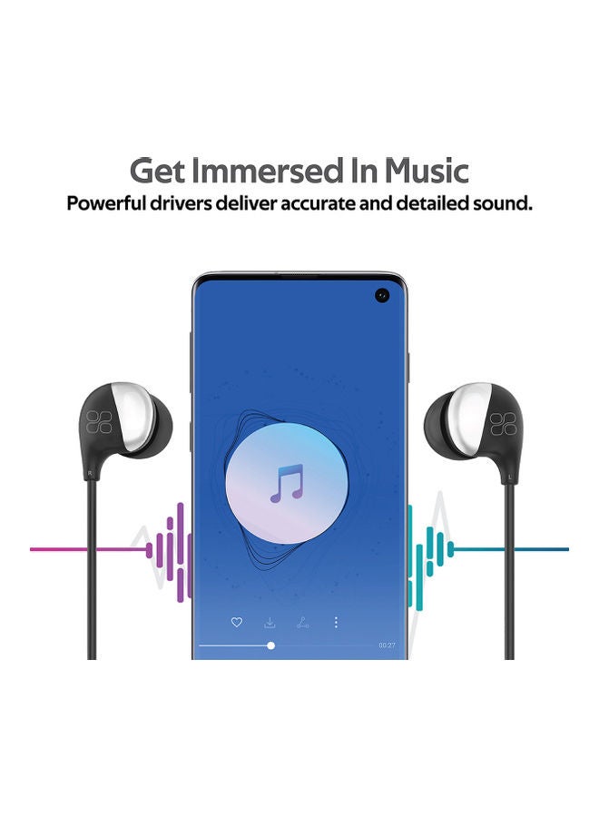 PROMATE In-Ear Wired Headphones, Premium Sound High Fidelity Headphones with Dynamic HD Drivers, Built-in Microphones, 1.2m Cable and In-Line Control for iPhone,Samsung,Pc,iPod,iPad,Comet Black - Image 2