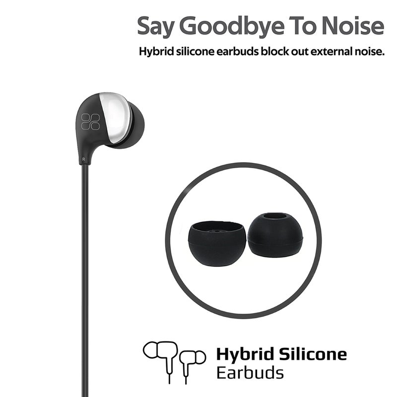 PROMATE In-Ear Wired Headphones, Premium Sound High Fidelity Headphones with Dynamic HD Drivers, Built-in Microphones, 1.2m Cable and In-Line Control for iPhone,Samsung,Pc,iPod,iPad,Comet Black - Image 3