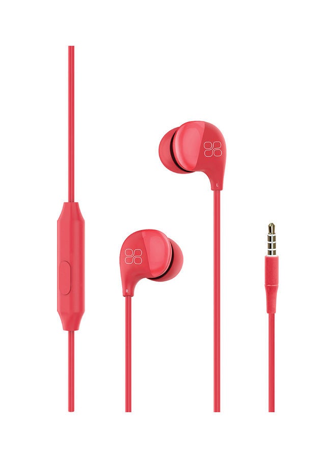 PROMATE In-Ear Wired Headphones, Premium Sound High Fidelity Headphones with Dynamic HD Drivers, Built-in Microphones, 1.2m Cable and In-Line Control for iPhone,Samsung,Pc,iPod,iPad,Comet Red - Image 1
