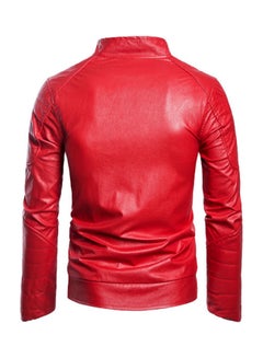 Lucky Cool New Men's Leather Jacket red  - Image 3