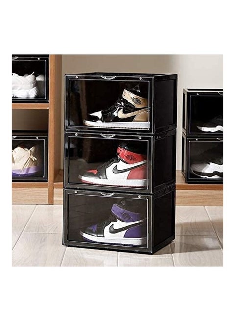 Set Of 3 Shoe Storage Organizer Black 36x29x22cm