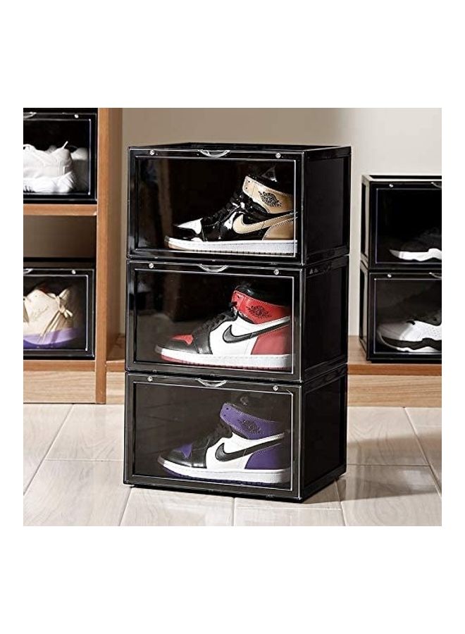 Set Of 3 Shoe Storage Organizer Black 36x29x22cm