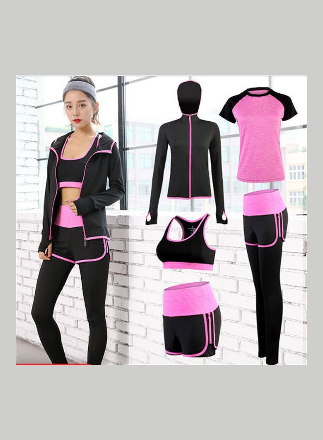 Lucky 5-Piece Sportswear Yoga Clothing Set pink  - Image 1
