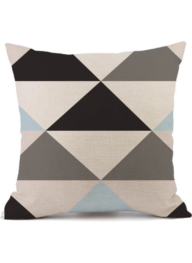 غطاء وسادة مطبوع عليه أشكال هندسية بيج/بني/أسود 45X45سم