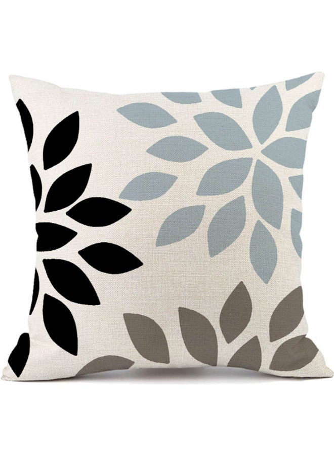 Leaves Pattern Printed Pillow Cover Beige/Blue/Brown 45X45cm