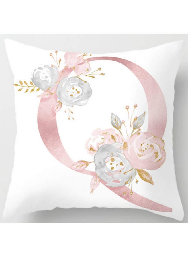 Beauenty Alphabet Printed Pillow Case Cover White/Pink/Blue 45X45cm  - Image 1