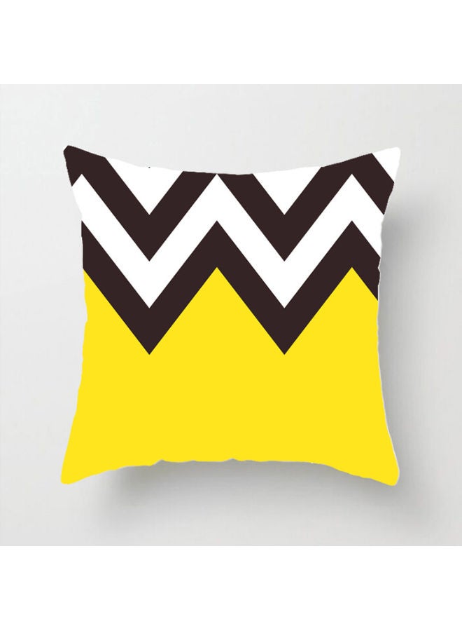 Beauenty Printed Pillow Cover White/Black/Yellow 45x45cm 
