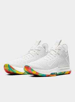 Men's LeBron Witness 4 Basketball Shoes Summit White/Opti Yellow