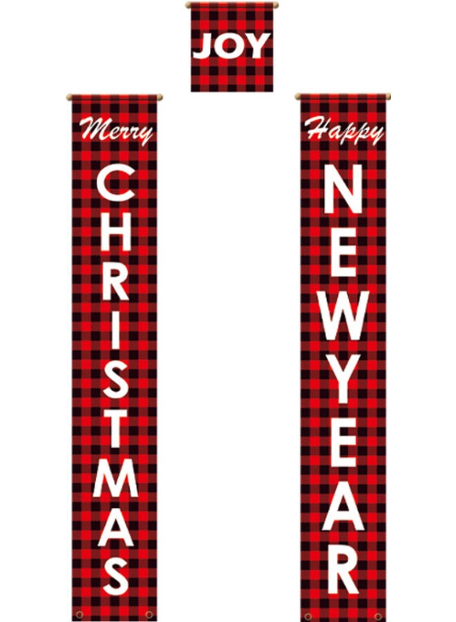 Beauenty 3-Piece Door Hanging Couplets Set Red/Black/White  - Image 1