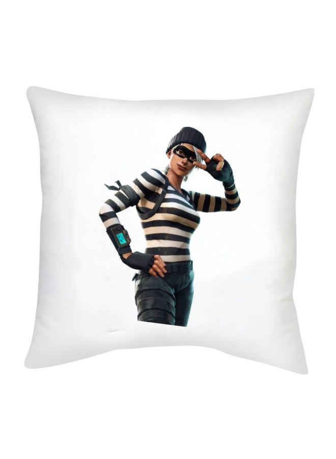 Fortnite Character Printed Decorative Cushion White/Black/Beige 16x16inch
