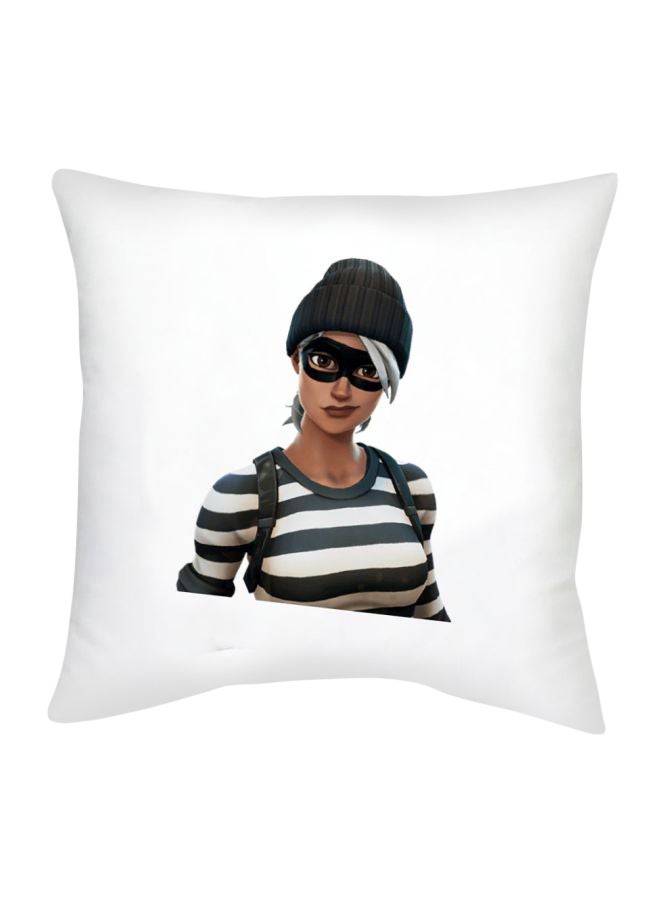 Fortnite Character Printed Decorative Cushion White/Black/Beige 16x16inch