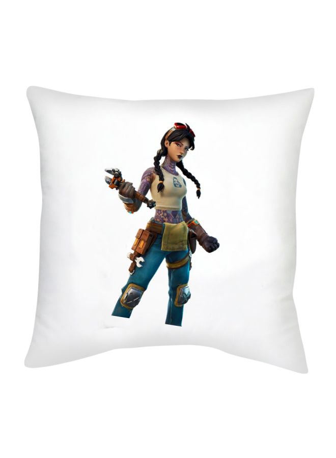 Fortnite Character Printed Decorative Cushion White/Blue/Purple 16x16inch