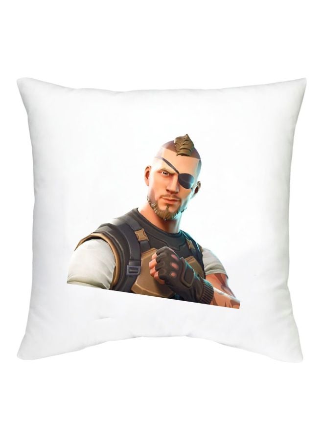 Fortnite Character Printed Decorative Cushion White/Black/Beige 16x16inch
