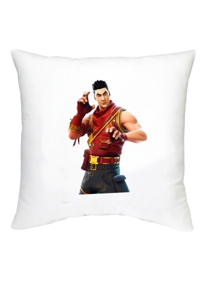 Fortnite Character Printed Decorative Cushion White/Red/Beige 16x16inch