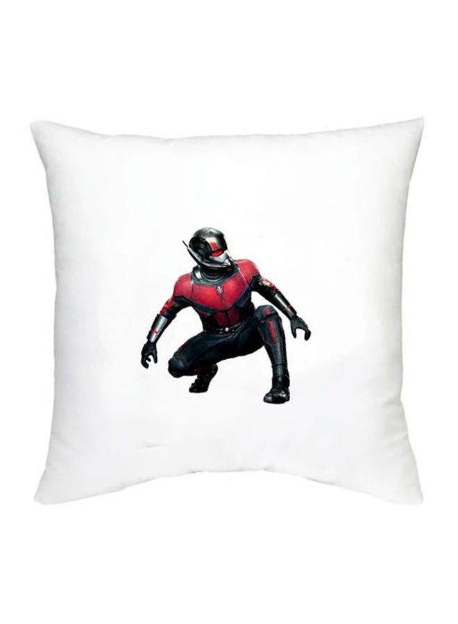 The Flash Printed Decorative Cushion White/Black/Red 16x16inch