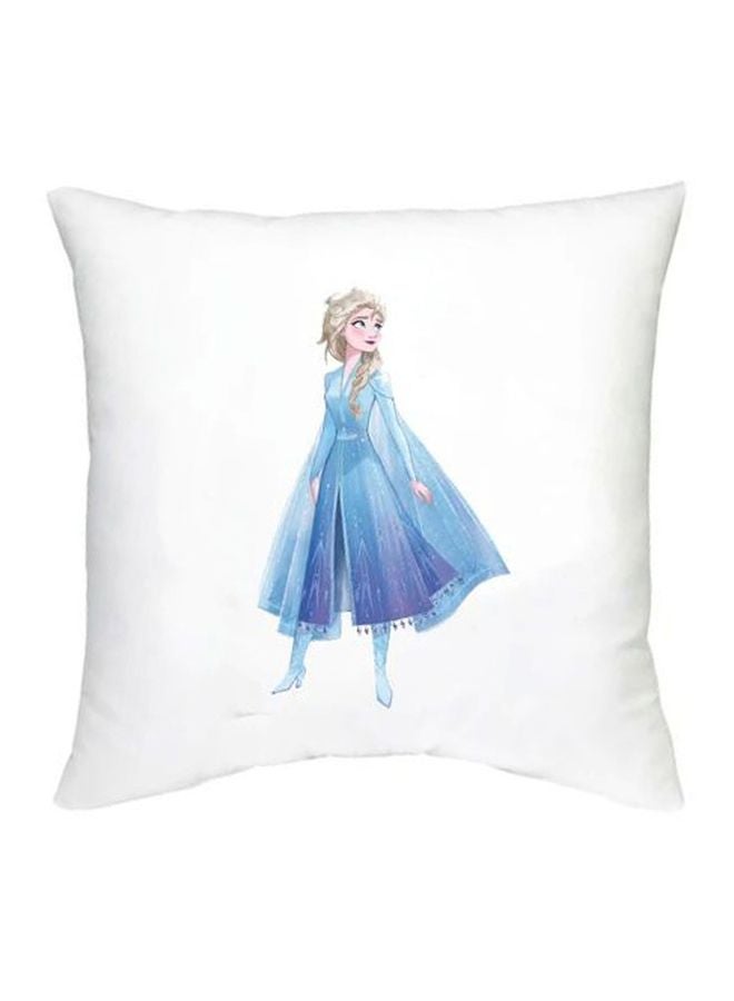 وسادة للديكور بطبعة شخصية من فيلم Frozen. أبيض/أزرق/بيج 16x16بوصة