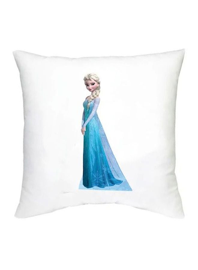 وسادة ديكور بطبعة شخصية من فيلم Frozen أبيض/أزرق/بيج 16x16بوصة
