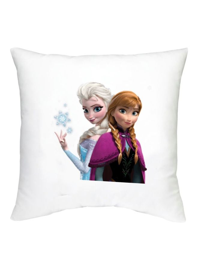 وسادة ديكور بطبعة شخصية من فيلم Frozen أبيض/أرجواني/أزرق 16x16بوصة