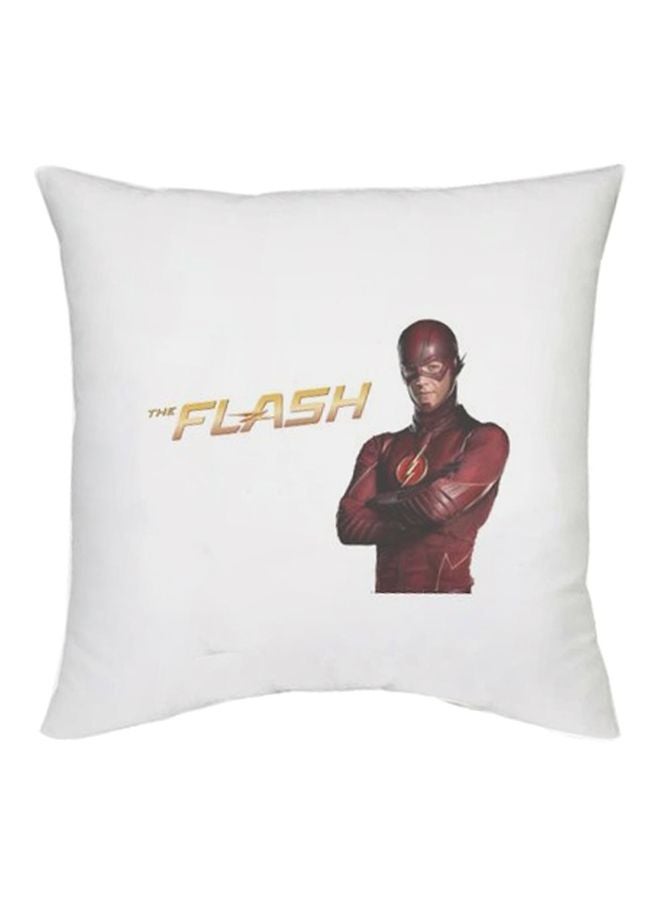 The Flash Printed Decorative Cushion White/Red/Yellow 16x16inch