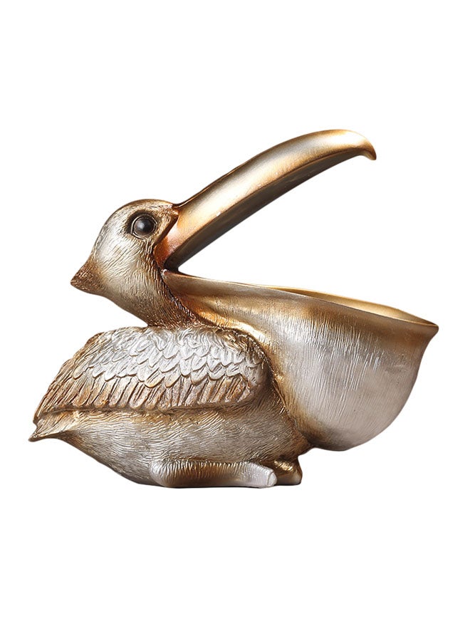 European Style Pelican Bird Decorative Figurine Champagne Silver 21x25cm  - Image 1