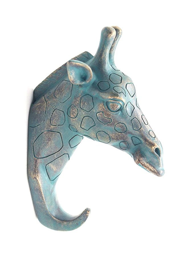 منحوتة جدارية ديكورية على شكل زرافة أزرق/بني 13.5x9سم  - Image 1