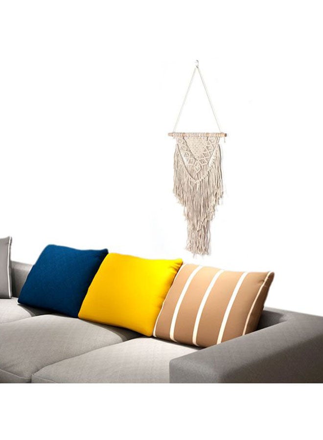Hand-Woven Bohemian Tapestries Beige 95x35cm  - Image 3