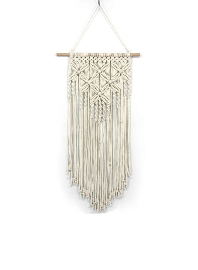 Hand-Woven Bohemian Tapestries Beige 110x40cm  - Image 1