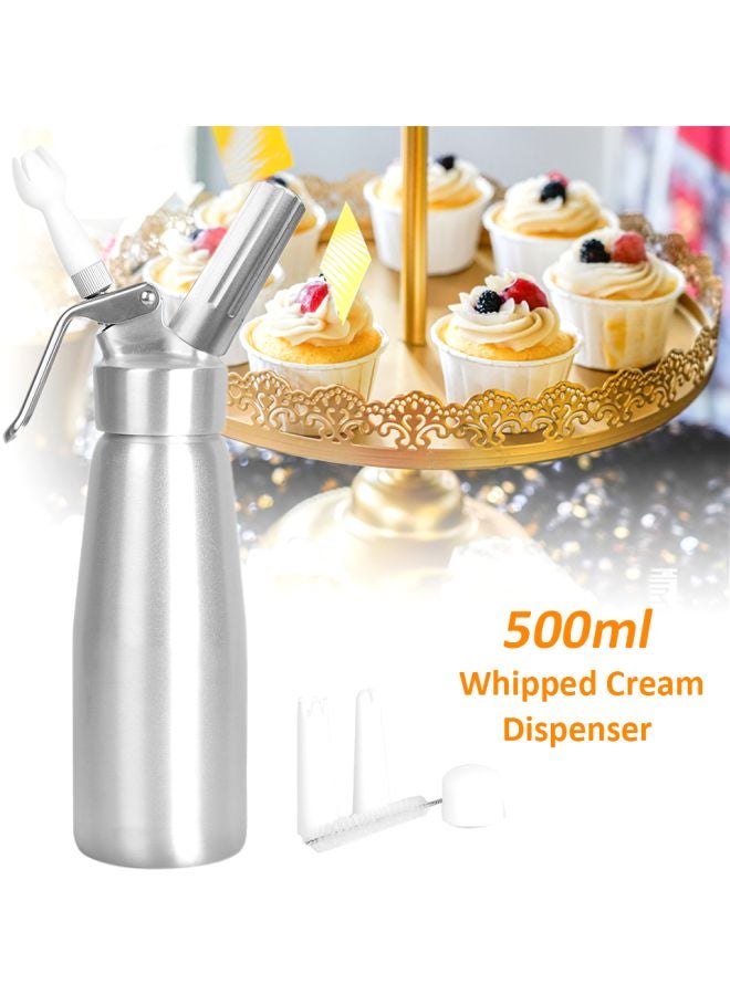 Generic Whipped Cream Dispenser Silver/White 10.24x3.15inch  - Image 3