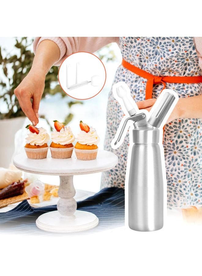 Generic Whipped Cream Dispenser Silver/White 10.24x3.15inch  - Image 4