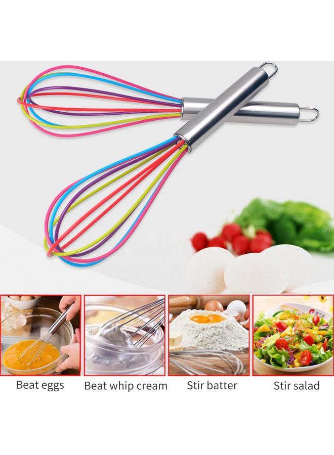 مخفقة بيض من السيليكون فضي/ أحمر/ أخضر 9.84بوصة - Image 3