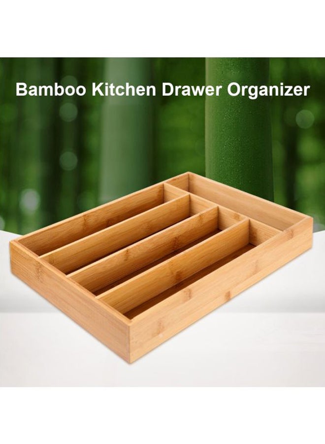 5-Compartment Drawer Organizer Khaki 37x6.5x26.5cm  - Image 3