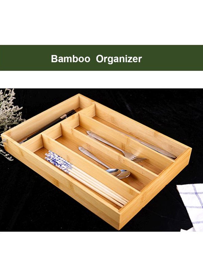 5-Compartment Drawer Organizer Khaki 37x6.5x26.5cm  - Image 4