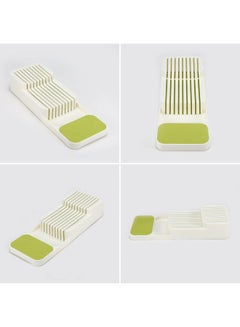 2-Tier Knife Storage Tray White/Green 39.8x14.3x7.5cm - v1602870758/N40885625A_4